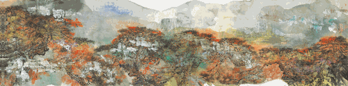 紅色記憶之一（現(xiàn)代中國(guó)畫(huà)）-136×544cm-2016年-王林旭