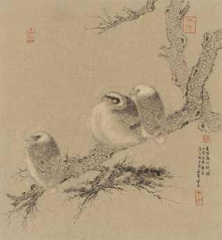 松枝圖30×30cm-2019年-劉萬鳴