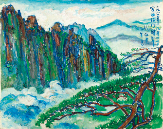 西海門晴翠（油畫）80×100cm-1981年-劉海粟