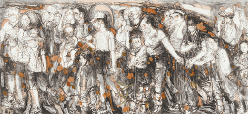 疫中行-180×380cm-2020年-唐勇力