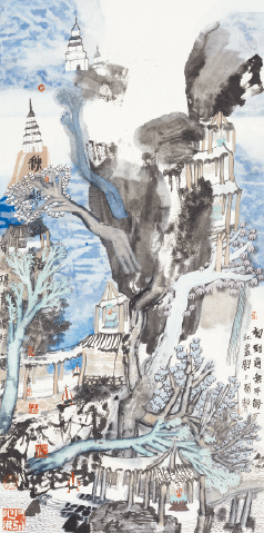 秋聲斜陽-136×68cm-2017年-姚鳴京