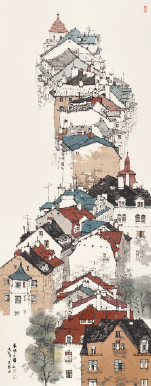 東歐小鎮(zhèn)-180×70cm-2019年-劉-建