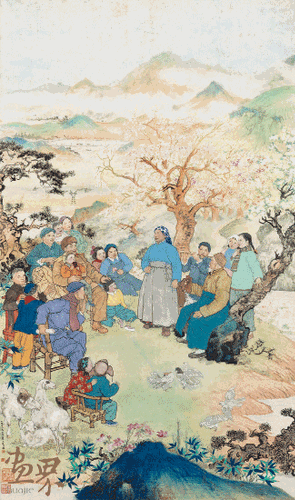 歌唱祖國(guó)的春天-137×81cm-1957年-程十發(fā)-上海中國(guó)畫(huà)院藏