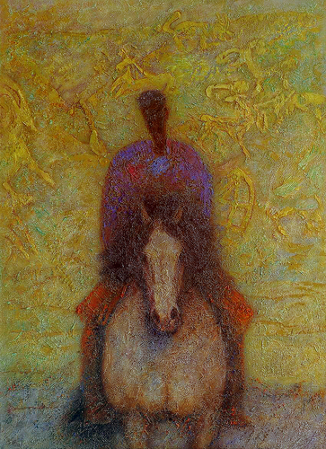 《遠(yuǎn)古的回聲》布面油畫(huà) 100X140 2015