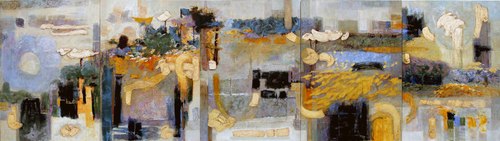 《陰山古歌》500×140 綜合材料 2016