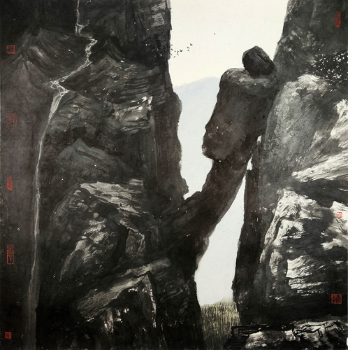 趙青仲-美人靠-69x69cm