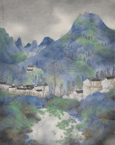 13128-3 重彩的雨季之三  紙本重彩 180x145cm  2013