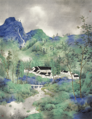 0938 重彩的雨季之一    紙本重彩  180x145cm  2009 - 復(fù)件