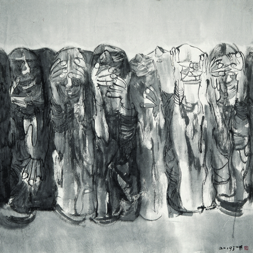 人類圖像學(xué)研究-界限-130x130cm-2019年-張江舟
