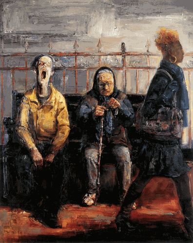 橘色黃昏-200x160cm-2003年-續(xù)鶴賢
