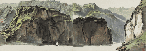 輕舟過西峽-34x97.5cm-1979年-伍必端-中國美術(shù)館藏