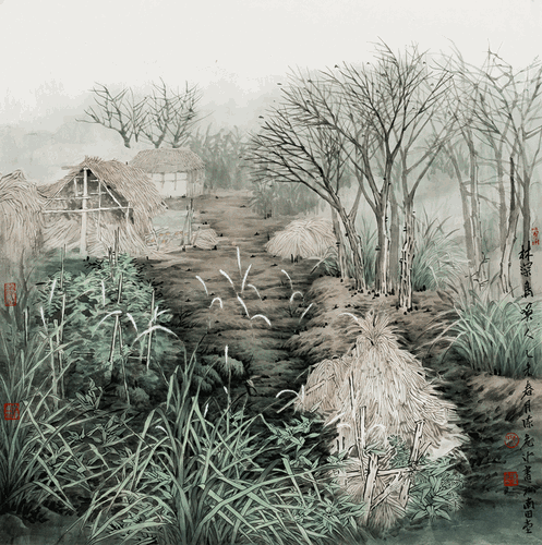 林深鳥(niǎo)喚人-68×68cm--2015年-陳危冰