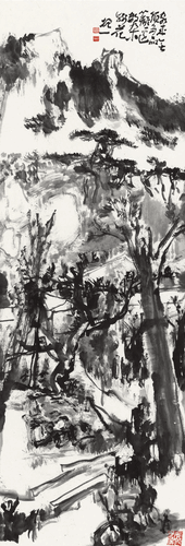 籬邊數(shù)朵梅花-136×34cm-鄒本虹