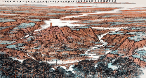 革命圣地-時(shí)代之光-400×236cm--馬新林