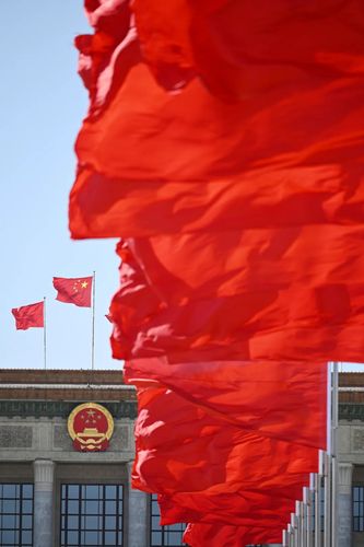 3月4日，中國人民政治協(xié)商會議第十三屆全國委員會第五次會議在北京人民大會堂開幕,。（新華社記者 陳曄華 攝）