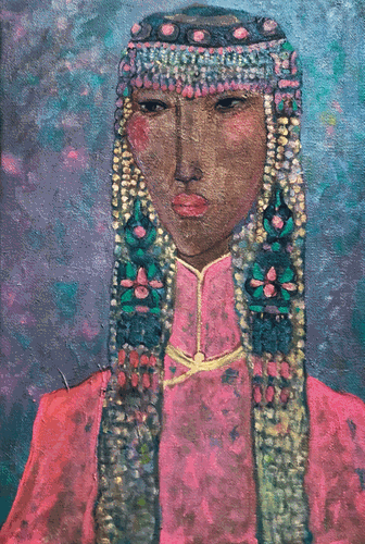 烏拉特女孩（油畫(huà)）40×60cm--烏-蘭