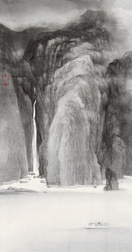 萬(wàn)重山（國(guó)畫(huà)）44×22.5cm-2020年-陳博賢