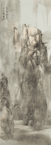 雪霽煙霞（國(guó)畫(huà)）157.5×55cm-2019年-陳博賢