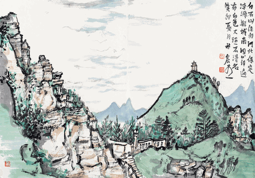 白石山（國畫）45×64cm-2023年-林容生