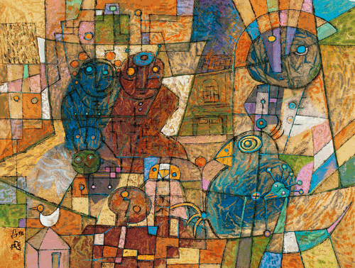 信息時(shí)代（國(guó)畫）90×110cm-1998年-邵-飛