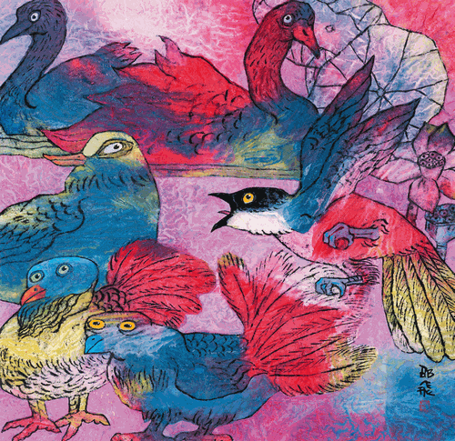 報(bào)-喜（國(guó)畫）94×98cm-2023年-邵-飛2