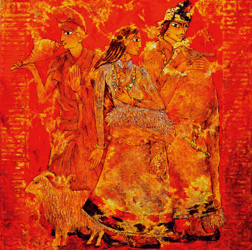 天長地久（油畫）150×150cm-1989年-徐-里-中國美術(shù)館收藏