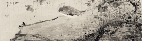 野塘荒趣（國(guó)畫）55.5x191cm-2023年-劉萬(wàn)鳴