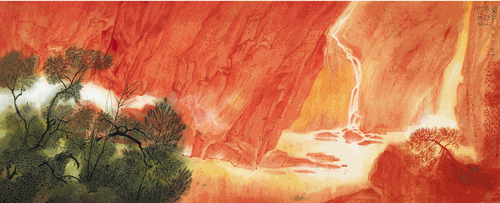 蘇軾赤壁賦意（國畫）73×180cm-2023年-王雪峰