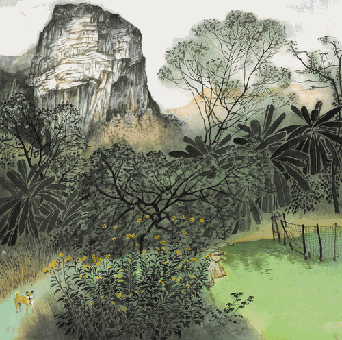 小園客來（國畫）68×68cm-2022年-王雪峰