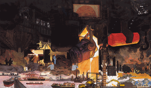 寶鋼建設(shè)（國畫）555×323cm-2021年-焦-洋
