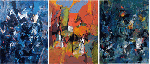 高山流水系列之一,、二,、三（布面巖彩）320×250cm×3-2014-2018年-閆振鐸