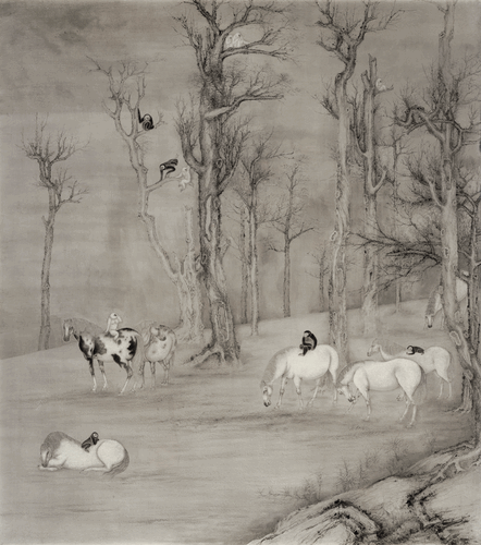 圓融—調(diào)合郎世寧（國畫）230×200cm-2021年-劉萬鳴