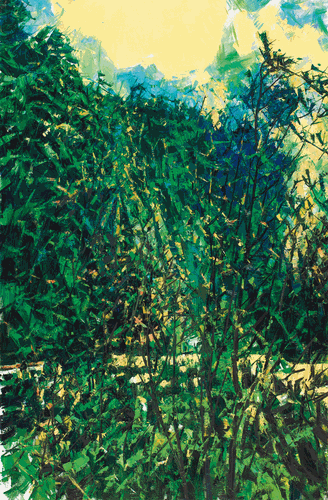 富春山旅圖·山灣碧樹(shù)（油畫(huà)）130×90cm-2023年-許-江
