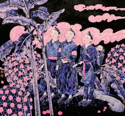 地融春潤(rùn)（國(guó)畫）110×100cm-2022年-陳孟昕