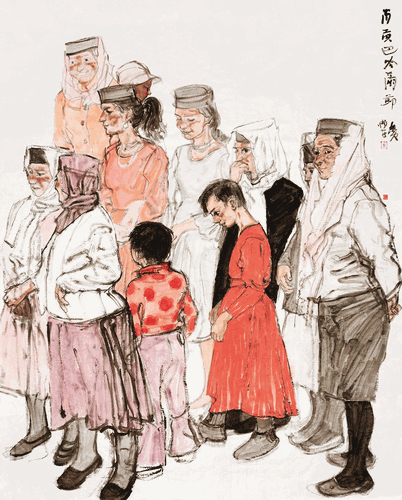 肖貢巴哈爾節(jié)（國畫）200×240cm-2022年-申卉芪
