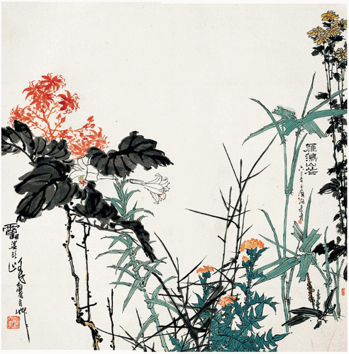 雁蕩山花圖（國(guó)畫(huà)）122×121cm-1963年-潘天壽