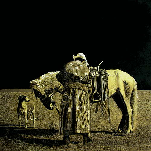 聽(tīng)見(jiàn)草原--風(fēng)聲（版畫(huà)）78×78cm--胡日查