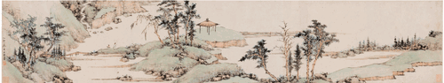 攜琴幽居圖卷（局部）（國畫）-（清）查士標--安徽博物院藏