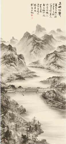 三峽江聲（國(guó)畫）203.5×90.5cm-2024年-劉-廣